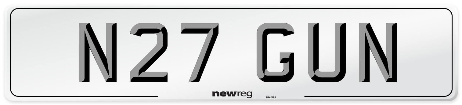 N27 GUN Number Plate from New Reg